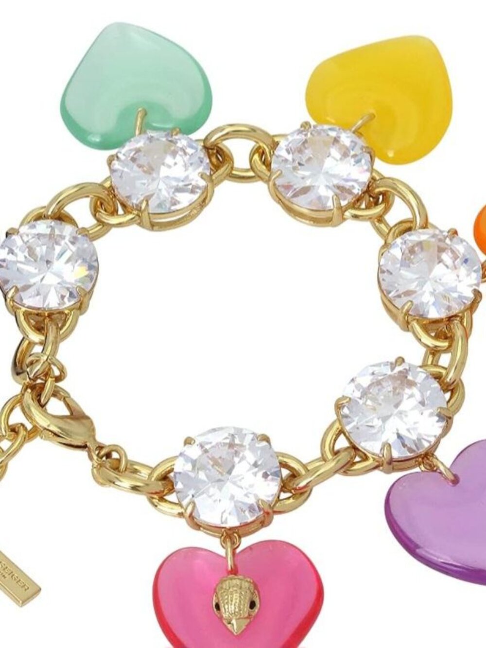 Kurt Geiger Multi Heart Charm Crystal & Resin Bracelet